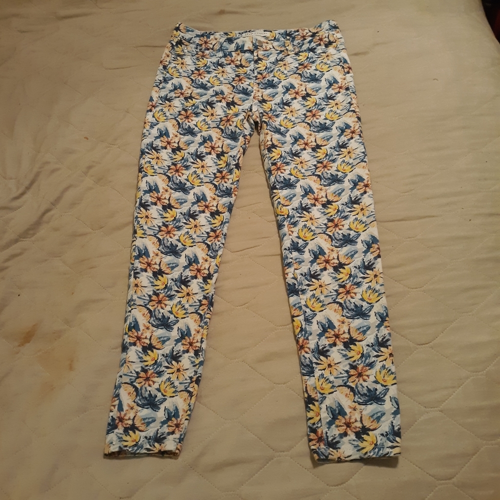 Truth + Theory Multicolor Floral Printed Skinny Jeans Size 8
